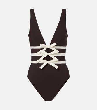 Lenora bow-detail swimsuit | Karla Colletto