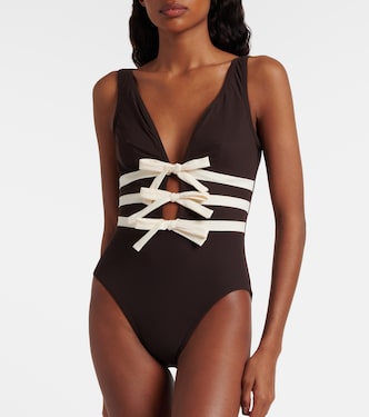 Lenora bow-detail swimsuit | Karla Colletto