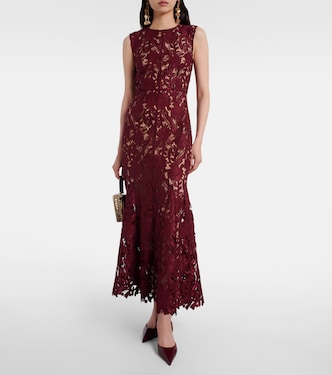 Floral lace midi dress | Self-Portrait