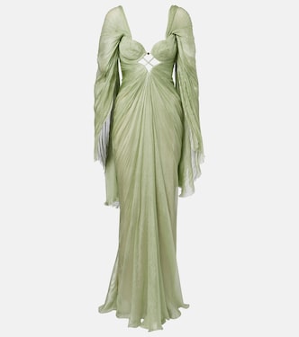 Cassandra caped silk muslin gown | Maria Lucia Hohan