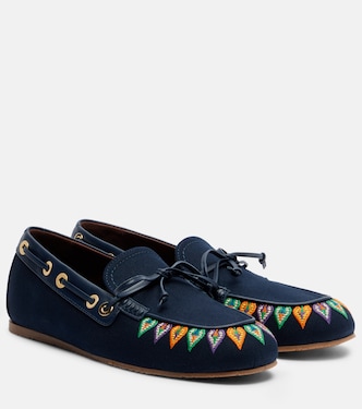 Embroidered canvas boat shoes | Etro