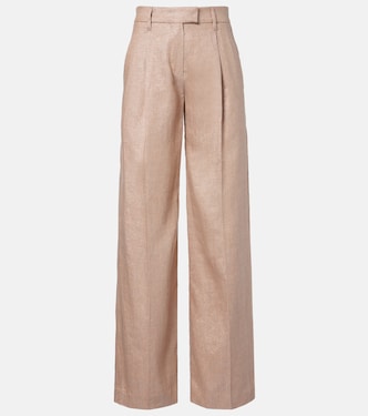 Linen-blend wide-leg pants | Brunello Cucinelli