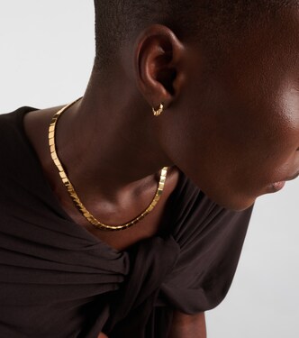 Boucles d'oreilles Stepping Stone Midi en or 18 ct, diamants et émeraudes | Ileana Makri