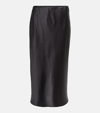 Isaak silk satin midi-skirt | Joseph