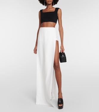 Side-slit jersey maxi skirt | Mônot