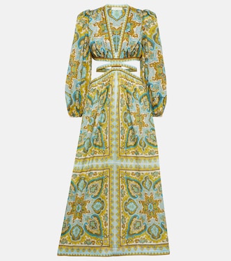 Halcyon cutout paisley midi dress | Zimmermann