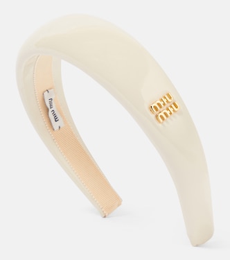 Bridal logo patent leather headband | Miu Miu