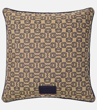 Horsebit jacquard velvet cushion | Gucci