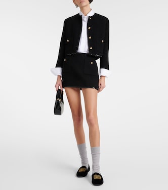 Cropped wool-blend tweed jacket | Miu Miu