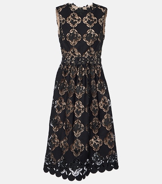 Vestido midi de encaje de guipur | Oscar de la Renta