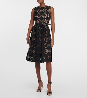Vestido midi de encaje de guipur | Oscar de la Renta