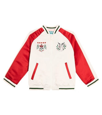Chaqueta varsity de satén bordada | Kenzo Kids