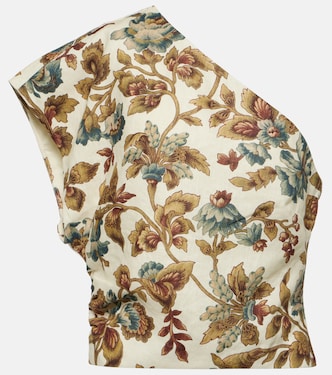 Crop top Eleanora de lino floral | SIR