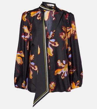 Bedruckte Schluppenbluse aus Seiden-Twill | Dorothee Schumacher