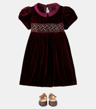 Kleid Blossom aus Samt mit Satin | Bonpoint