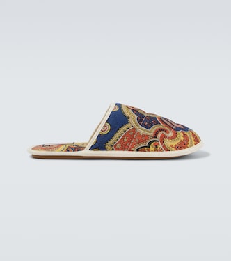 Sandali in denim con stampa paisley | Valentino Garavani