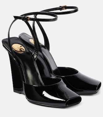Scandale patent leather wedge sandals | Saint Laurent