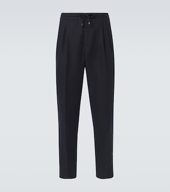 Linen and cotton tapered pants | Brunello Cucinelli