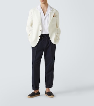 Pantaloni tapered in lino e cotone | Brunello Cucinelli