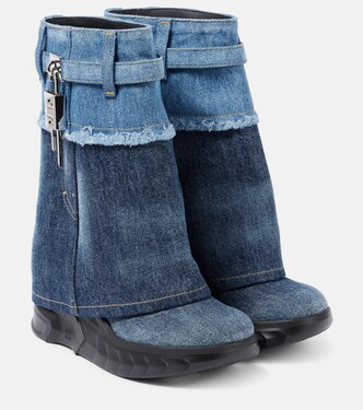 Stiefel Shark Lock Biker aus Denim | Givenchy
