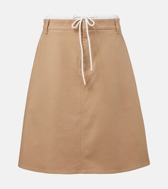 Falda midi en sarga de algodón a capas | Vince