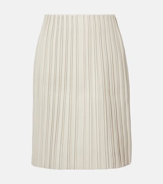 Falda midi de piel plisada | Róhe
