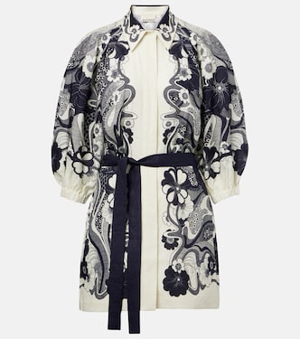 Vestido camisero Mickey de lino floral  | Alémais