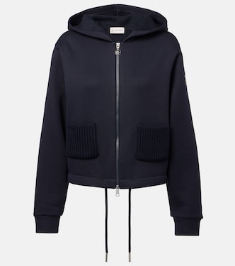 Cotton-blend jersey zip-up hoodie | Moncler