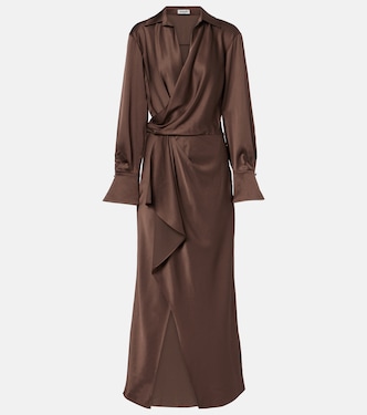 Talita draped satin wrap dress | Simkhai