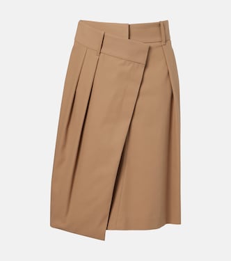 Draped cotton midi skirt  | Loewe