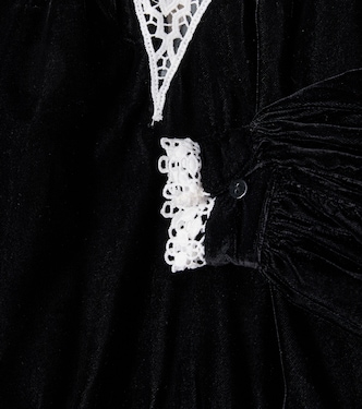 Lace-trimmed velvet dress | Petite Amalie  