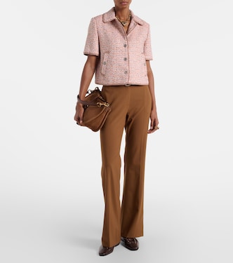 Cropped cotton and wool-blend tweed jacket | Etro