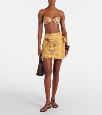 Luna floral cotton and linen beach cover-up | Agua by Agua Bendita