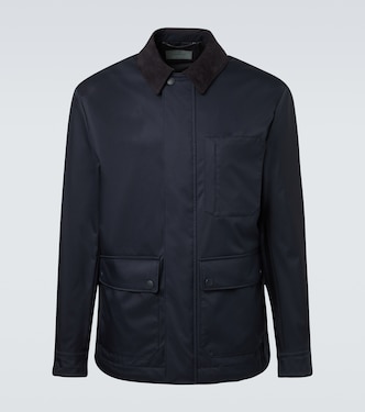 Suede-trimmed blouson jacket | Canali