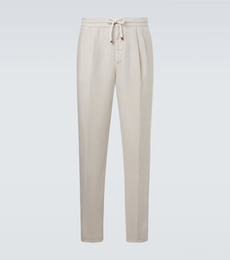 Linen tapered pants | Brunello Cucinelli