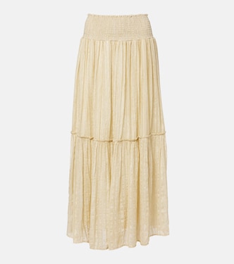 تنورة طويلة مخطّطة من الحرير المخلوط | Xu Zhi