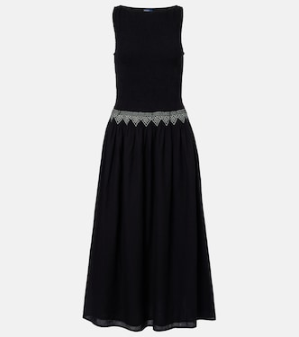 Embroidered cotton voile midi dress | Polo Ralph Lauren