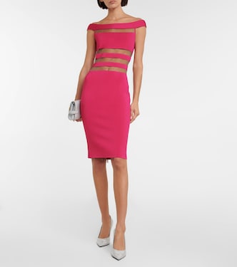 Off-Shoulder-Kleid mit Mesh | Balmain