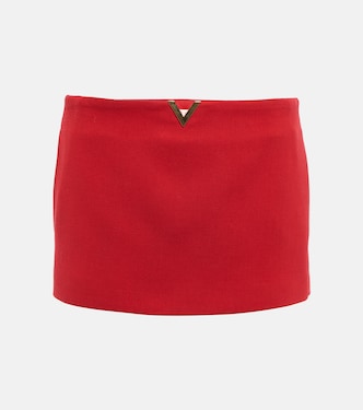 VLogo wool-blend crêpe skort | Valentino