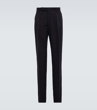 Pantalones en gabardina de seda plisada | Ralph Lauren Purple Label