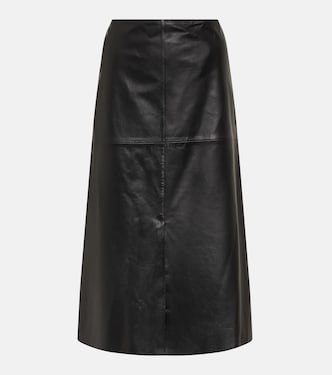 Jupe midi Sidena en cuir | Joseph