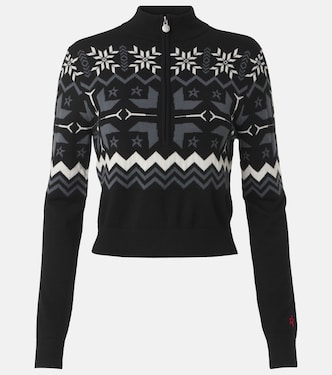 Nordic intarsia wool half-zip sweater | Perfect Moment