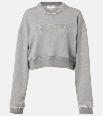 Cropped-Sweatshirt aus Baumwolle | McQueen