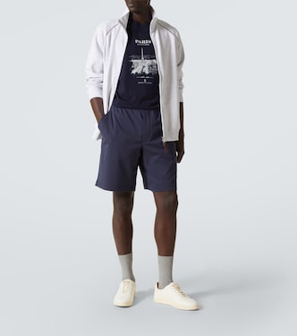 Shorts en jersey de algodón con logo | Brunello Cucinelli
