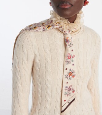 Foulard in twill di seta con stampa | Valentino