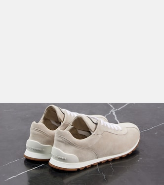 Sneakers in suede con monili | Brunello Cucinelli