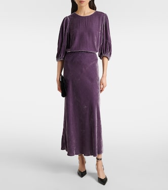 Jupe longue Eza en velours | Velvet