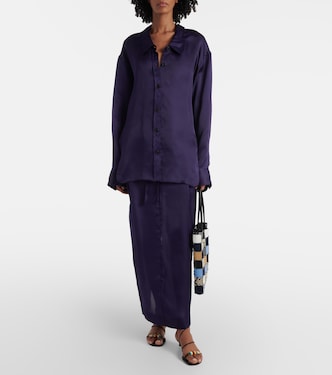 Jupe longue Chenton en organza de soie | Khaite
