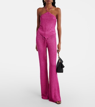Liz knitted sequined flared pants | Bananhot