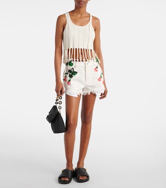 Short Paula's Ibiza en jean à fleurs | Loewe
